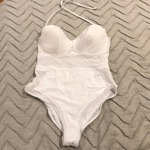 ASOS Other - White One Piece Mesh Bathing Suit